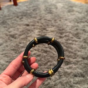 Chanel vintage leather bangle marked Chanel made in France